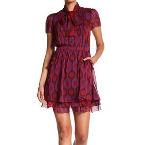 Diane Von Furstenberg NWT Marisa Dress Size 8 petite in Amethyst/Pink/Red